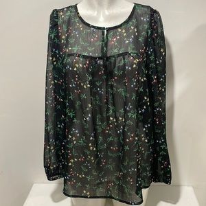 Banana Republic top in sparkly black background